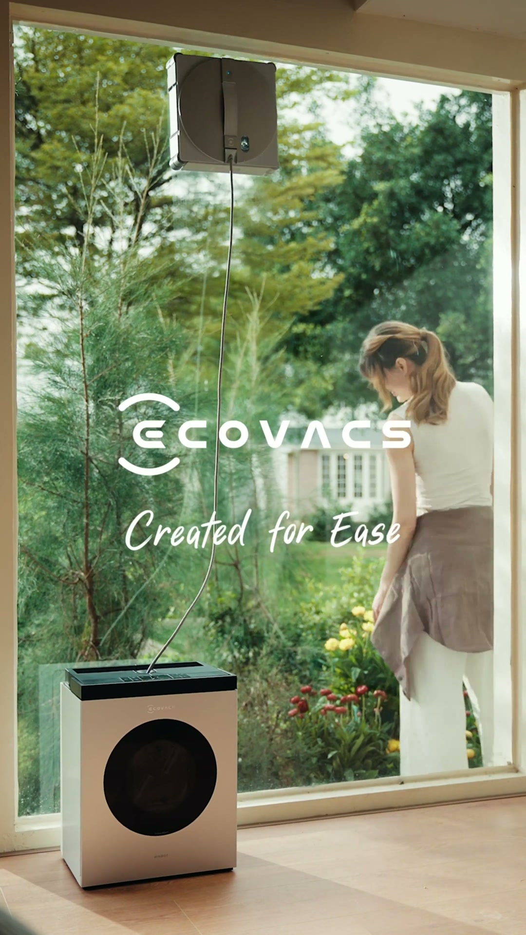 ECOVACS · Ease Mode 竖屏社媒片: 用家庭场景与产品卖点做竖屏内容,用于海外社媒。